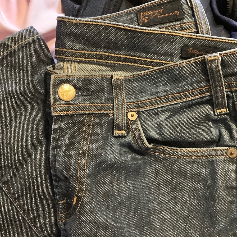 Citizens of Humanity Avedon #133 low Waist Dark Wash Denim Jeans Gold Hardware
